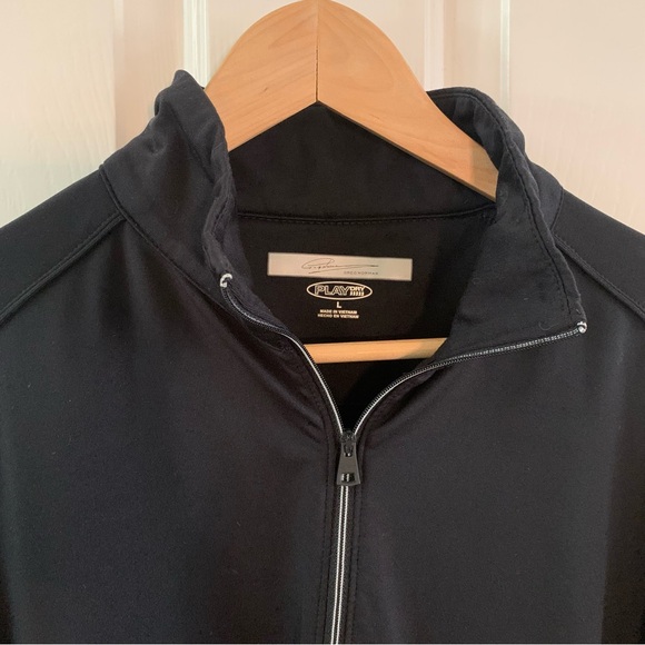 Greg Norman Play Dry Size L Black Pullover 1/2 Zip Light Jacket - Picture 4 of 4